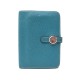 PORTEFEUILLE HERMES DOGON PM CUIR TAURILLON BLEU