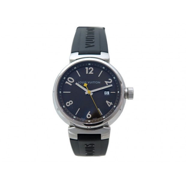 NEUF MONTRE LOUIS VUITTON TAMBOUR Q1111 QUARTZ EN ACIER NOIR STEEL WATCH 3250€