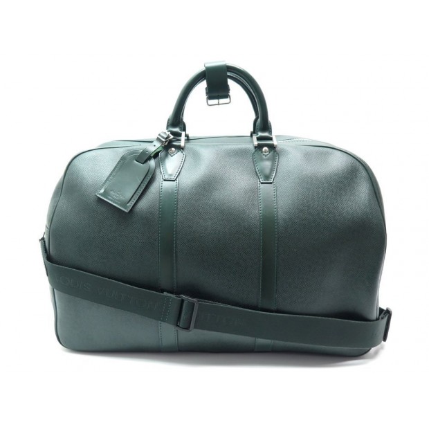  SAC A MAIN DE VOYAGE LOUIS VUITTON KENDALL 50 EN CUIR TAIGA VERT HANDBAG 2330 