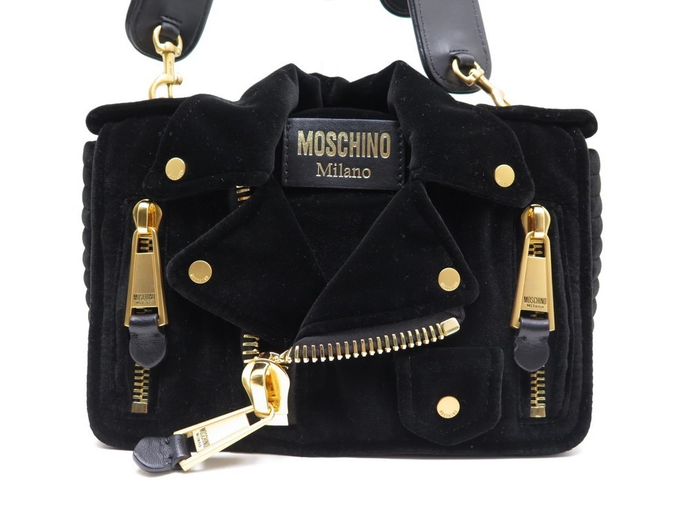 ankle extremely assassination sac a main moschino biker clutch velours noir