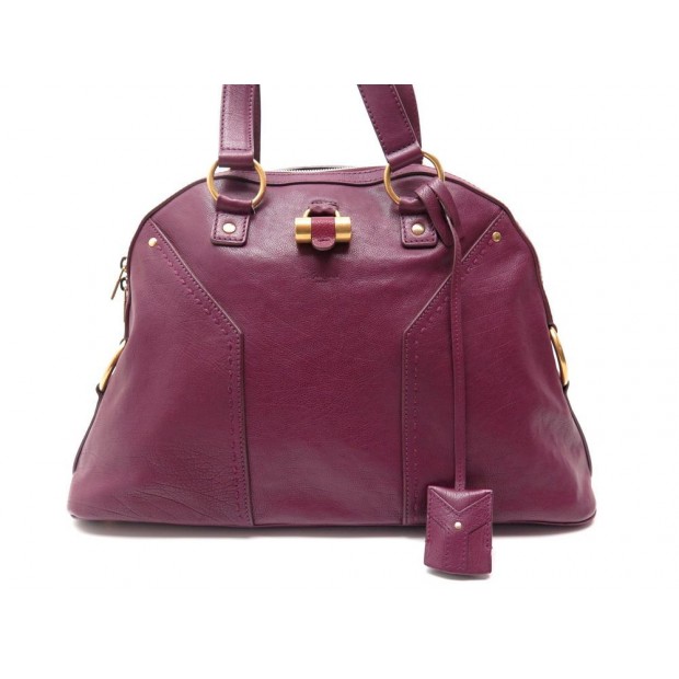 SAC A MAIN YVES SAINT LAURENT MUSE 156464 EN CUIR VIOLET PURPLE HAND BAG 1445