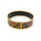 BRACELET HERMES IMPRIME LARGE 65MM EN EMAIL & METAL DORE + BOITE SAC ENAMEL 480€