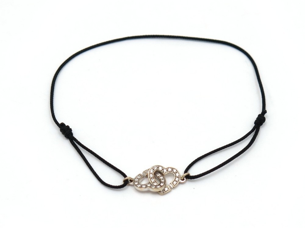 bracelet sur cordon dinh van double coeur r9 or blanc - Main Image