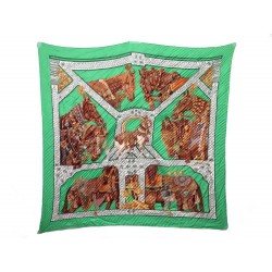 FOULARD HERMES LA DANSE DU CHEVAL MARWARI A. FAIVRE CARRE PLISSE SOIE SCARF 350€