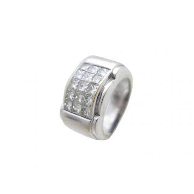  BAGUE EN OR BLANC 18K + DIAMANTS 0.55 CARATS 