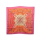 FOULARD HERMES EPERON D'OR CARRE HENRI D'ORIGNY SOIE ROSE ORANGE SILK SCARF 350€