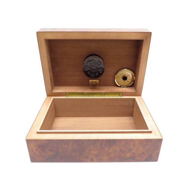 BOITE CAVE A CIGARES DAVIDOFF EN BOIS DE LOUPE MARRON WOOD CIGARS BOX CASE 1400€