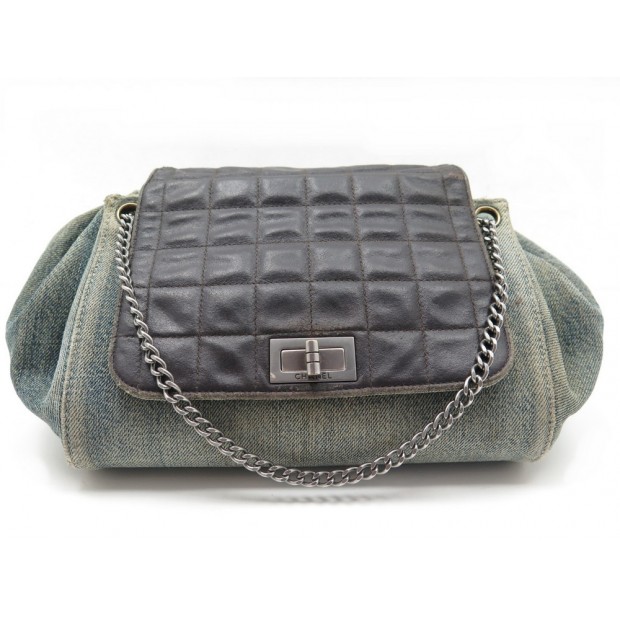 SAC A MAIN CHANEL TIMELESS FERMOIR MADEMOISELLE BANDOULIERE CUIR DENIM BAG 2000€