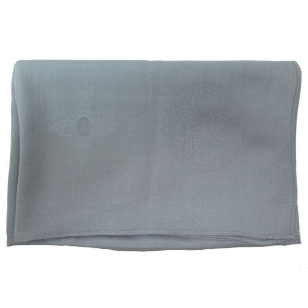 ECHARPE LOUIS VUITTON MONOGRAM LV GEANT CACHEMIRE SOIE GRIS CASHMERE SCARF 585€