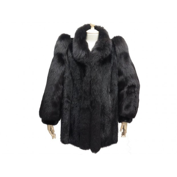 MANTEAU COURT YVES SAINT LAURENT 38 FOURRURE DE VISON NOIR SAGA MINK COAT 8000€