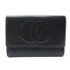 PORTEFEUILLE CHANEL LOGO CC EN CUIR CAVIAR NOIR 