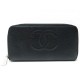 GRAND PORTEFEUILLE CHANEL LOGO CC EN CUIR CAVIAR NOIR PORTE MONNAIE WALLET 990€