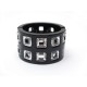 BRACELET CHANEL MANCHETTE T 16 EN RESINE NOIR & PLEXIGLAS CARRE BANGLE 650€