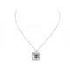 COLLIER CHANEL LOGO CC NOIR CARRE EN PLASTIQUE ARGENTE SQUARE SILVER NECKLACE 