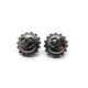 BOUCLES D'OREILLES CHANEL PUCES METAL GRIS ANTHRACITE LOGO CC METAL EARRING 390€