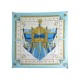 FOULARD HERMES VUE DU CAROSSE DE LA GALERE CARRE 90 EN SOIE BLEU SILK SCARF 360