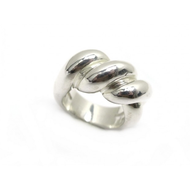 BAGUE HERMES TORSADE T 51 EN ARGENT MASSIF 925 15GR BOITE SILVER RING 505€