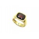 BAGUE T 52 EN OR JAUNE 18K 7.6 GR SERTIE PIERRE GRENAT YELLOW GOLD RING