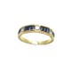 BAGUE T 54 OR JAUNE 18K 3.5 GR SERTIE DIAMANTS & SAPHIRS GOLD & DIAMONDS RING