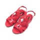 NEUF CHAUSSURES LOUIS VUITTON SPRINGTIME FLAT SANDALES 38 CUIR VERNI ROSE 680€