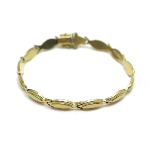  BRACELET EN OR JAUNE 17.9G MAILLE PANTHERE 