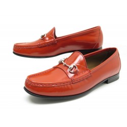 CHAUSSURES GUCCI HORSEBIT 355238 36.5 37 MOCASSINS MORS CUIR ROUGE LOAFERS 550€