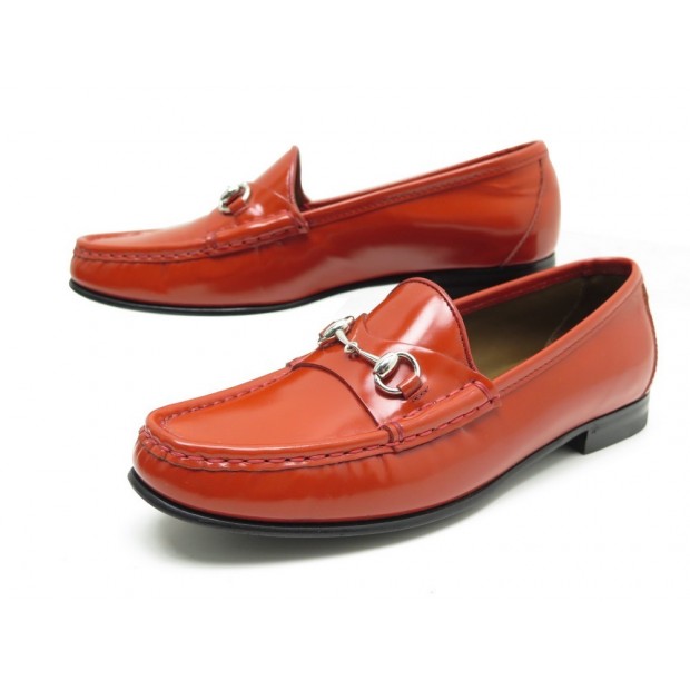 CHAUSSURES MOCASSIN GUCCI HORSEBIT 355238 T36.5 MORS EN CUIR ROUGE LOAFERS 520