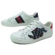 CHAUSSURES GUCCI 460203 BASKETS BRODEES ACE SERPENT 36 CUIR SNEAKERS 790€