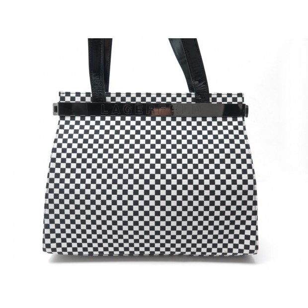 SAC A MAIN KARL LAGERFELD TOILE DAMIER BLANC ET NOIR 