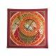 NEUF FOULARD HERMES LA MECANIQUE DU TEMPS CARRE 90 SOIE ROUGE SILK SCARF 360 