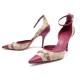 CHAUSSURES GUCCI 121318 39 HORSEBIT ESCARPINS ROSE IMPRIMES MONOGRAMME PUMP 690