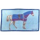 DRAP DE PLAGE HERMES SERVIETTE DE BAIN EN COTON BLEU CHEVAL HORSE TOWEL 420