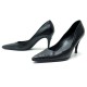 CHAUSSURES CHANEL T38.5 ESCARPINS EN CUIR NOIR MOTIF MATELASSE PUMP SHOES 650