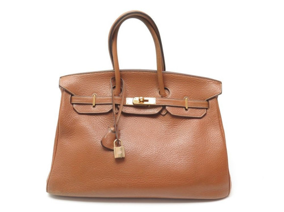 sac a main hermes birkin 35 en cuir togo marron gold