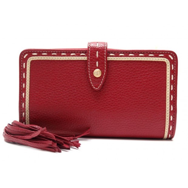 NEUF PORTEFEUILLE LANCEL A05881 PREMIER FLIRT LE FABULEUX CUIR ROUGE WALLET 345€