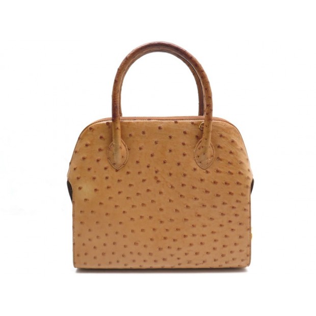 SAC A MAIN SALVATORE FERRAGAMO EN CUIR D'AUTRUCHE GOLD 