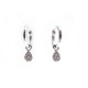 NEUF BOUCLES D'OREILLES DJULA MINI CREOLES POIRES DIAMS 999.24531 OR BLANC 700€