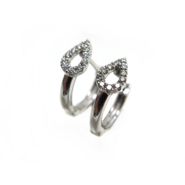 NEUF BOUCLES D'OREILLES DJULA STAR 999.21732 OR BLANC ET DIAMANTS EARRINGS 1700€