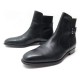 CHAUSSURES HERMES BOTTINES LENNY JODHPUR 41.5 A BOUCLE EN CUIR NOIR BOOTS 890€