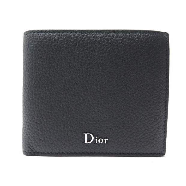 NEUF PORTEFEUILLE DIOR CUIR GRAINE NOIR 