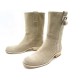CHAUSSURES CHANEL BOTTES A BOUCLE G26541 37.5 DAIM BEIGE DEER BOOTS 1200€