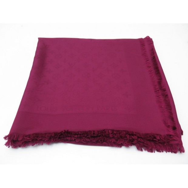 FOULARD LOUIS VUITTON ETOLE EN SOIE VIOLETTE CHALE MONOGRAMME SILK SCARF 570