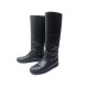 BOTTES CHANEL G29190 FOURREES 40 EN CUIR NOIR LOGO CC BOITE LEATHER BOOTS 1200€