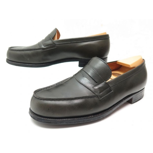 CHAUSSURES JM WESTON 180 7D 41 MOCASSINS EN CUIR KAKI + EMBAUCHOIRS LOAFERS 670€