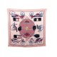 FOULARD HERMES LES VOITURES A TRANSFORMATION CARRE 70 CM EN SOIE ROSE SCARF 265€