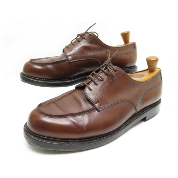 CHAUSSURES JM WESTON GOLF 641 10E 44 DERBIES BATEAUX CUIR MARRON SHOES 795€