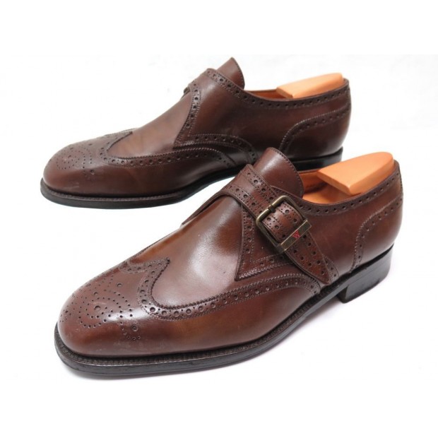 CHAUSSURES JM WESTON 533 7.5E 41.5 DERBY A BOUCLE CUIR MARRON BOUT FLEURI 750€