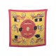 FOULARD HERMES LES VOITURES A TRANSFORMATION CARRE 70 CM SOIE JAUNE SCARF 265€