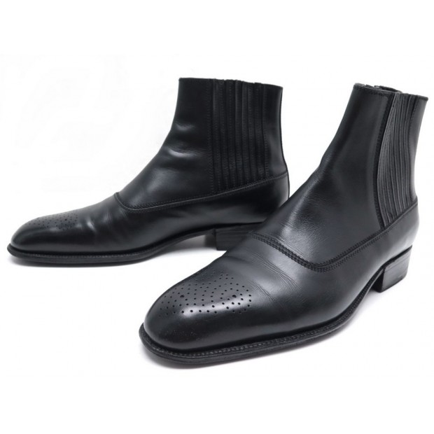  CHAUSSURES JM WESTON BOTTINES CUIR NOIR T41 