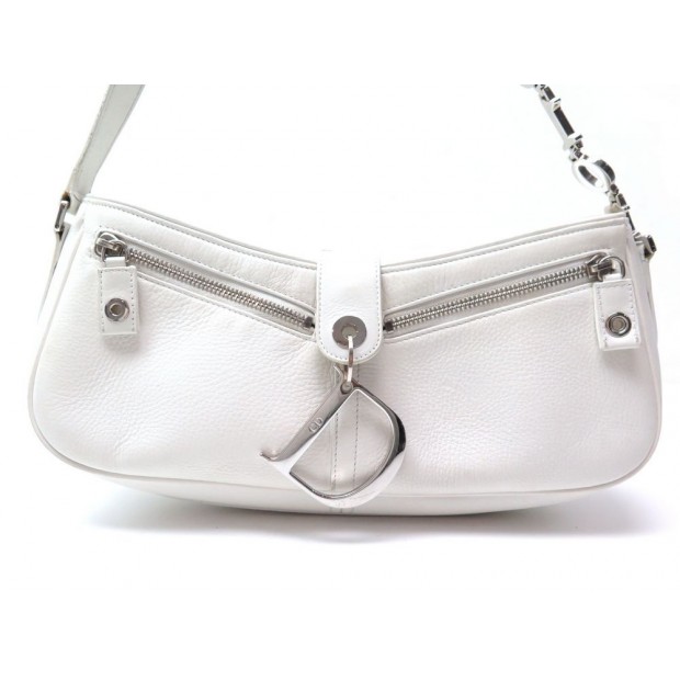 SAC A MAIN CHRISTIAN DIOR CUIR BLANC 